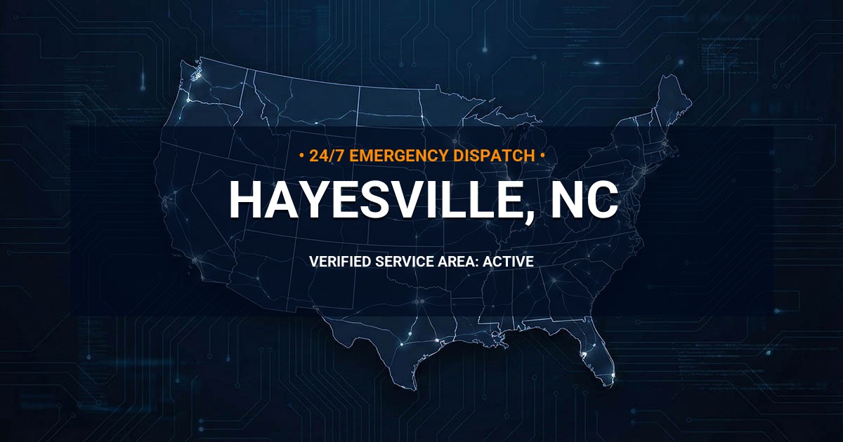Emergency Plumbing Dispatch Map for Plumbing Services: Hayesville, NC