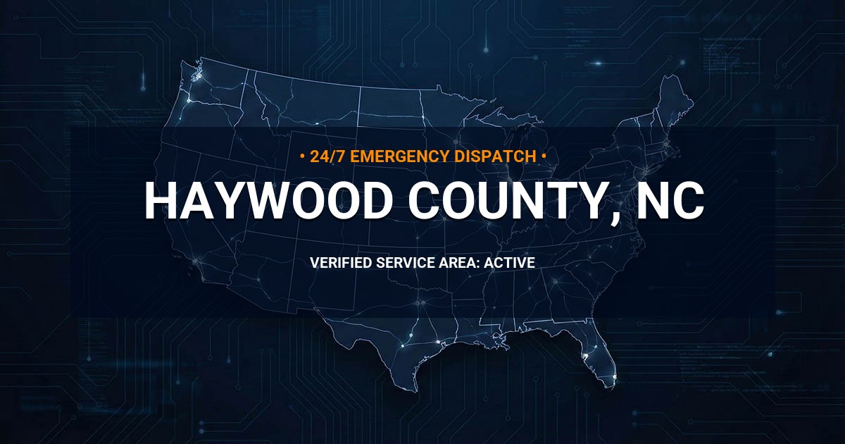 Emergency Plumbing Dispatch Map for Haywood County Plumbing Logistics