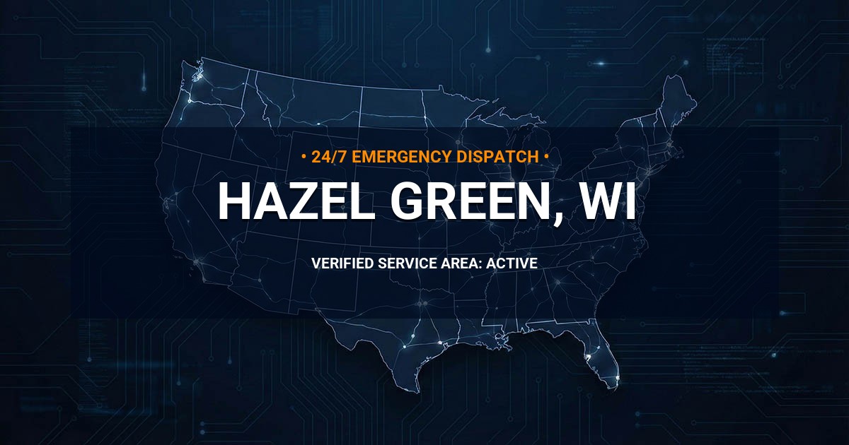 Emergency Plumbing Dispatch Map for Plumbing Services: Hazel Green, WI