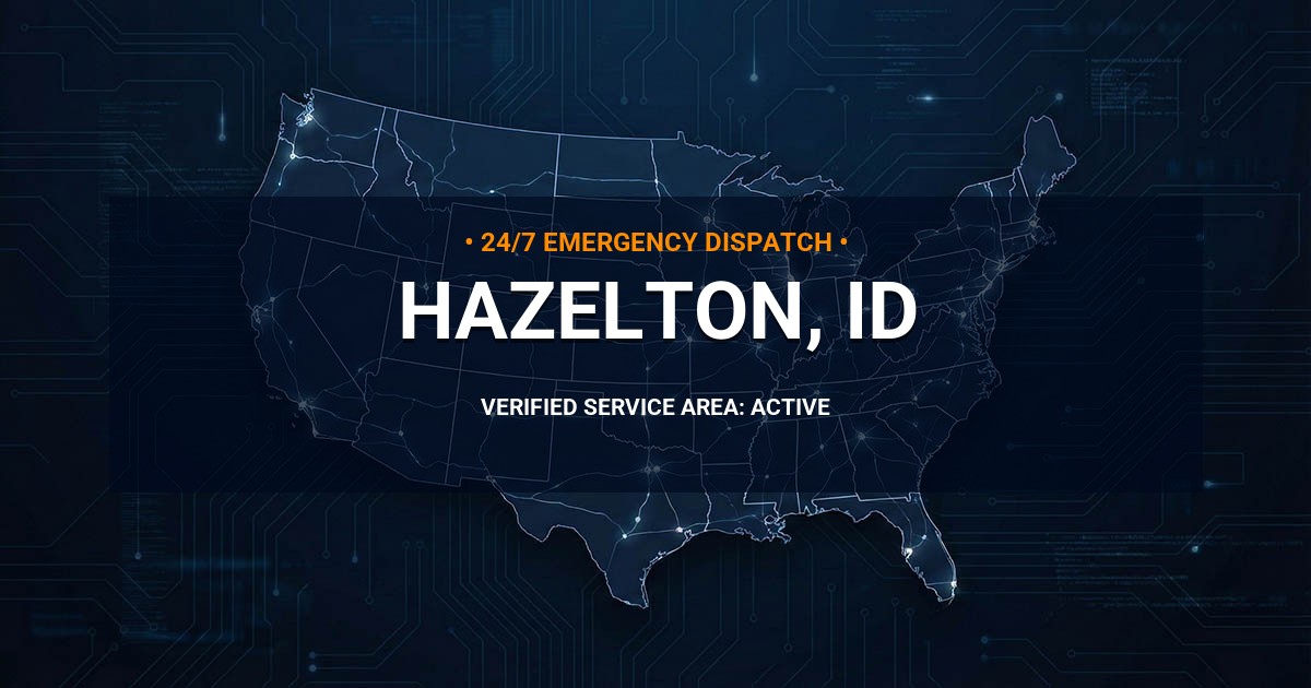 Emergency Plumbing Dispatch Map for Plumbing Services: Hazelton, ID