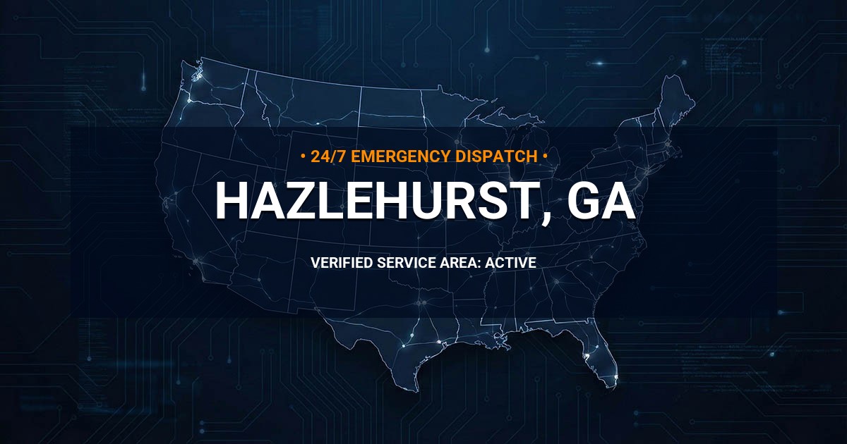 Emergency Plumbing Dispatch Map for Plumbing Services: Hazlehurst, GA