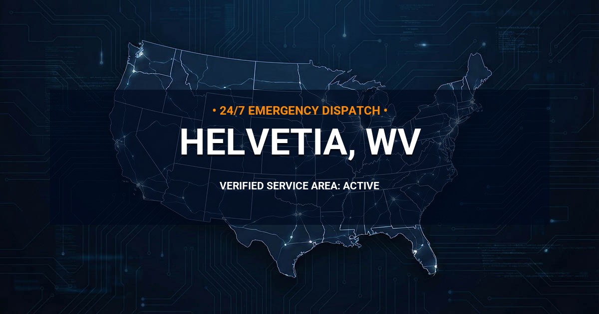 Emergency Plumbing Dispatch Map for Plumbing Services: Helvetia, WV