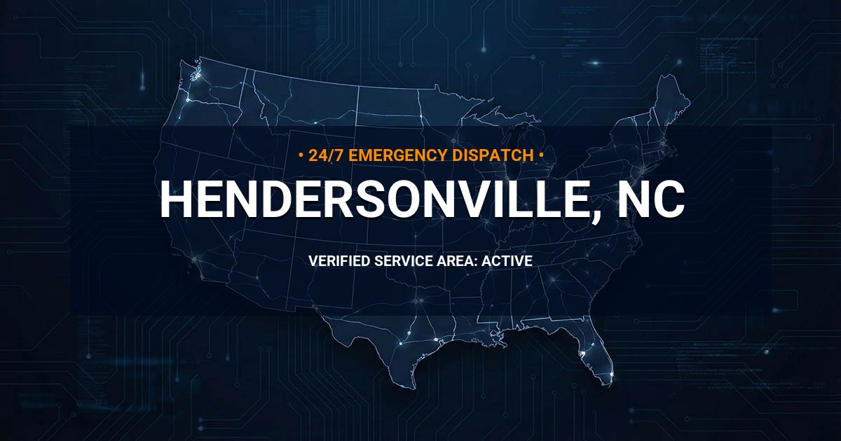 Emergency Plumbing Dispatch Map for Plumbing Services: Hendersonville, NC