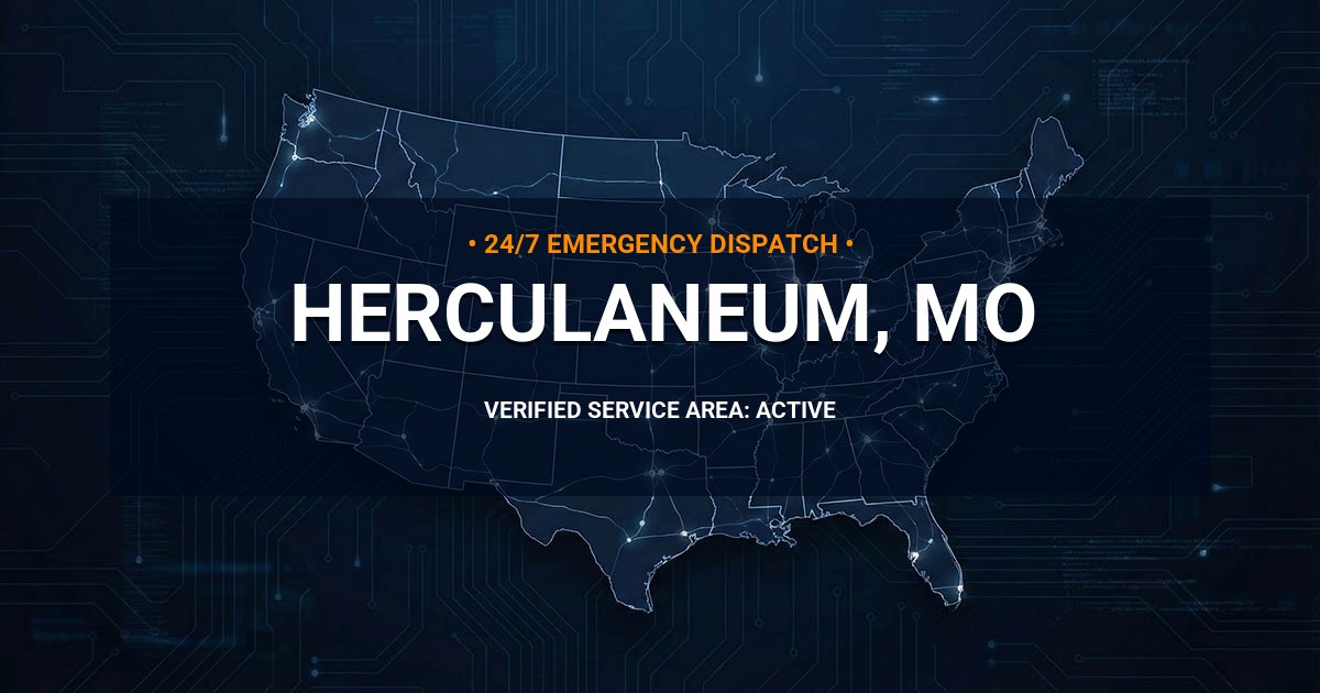 Emergency Plumbing Dispatch Map for Plumbing Services: Herculaneum, MO