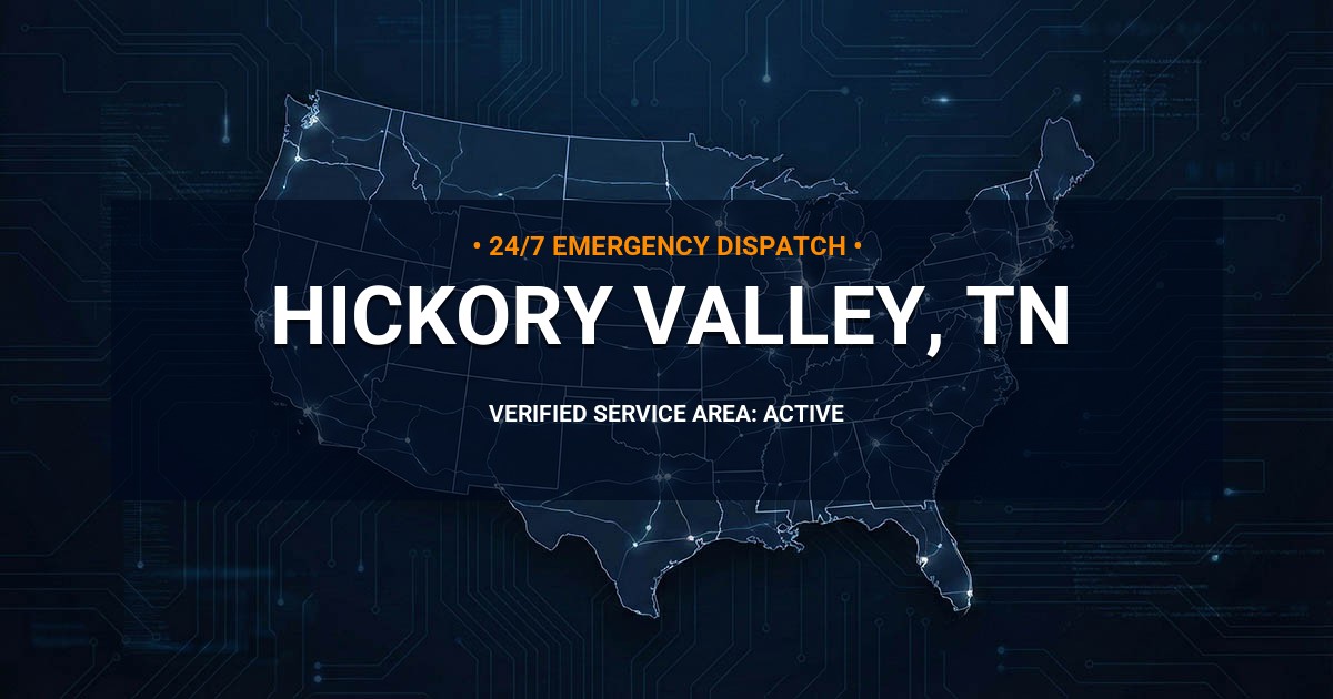 Emergency Plumbing Dispatch Map for Plumbing Services: Hickory Valley, TN