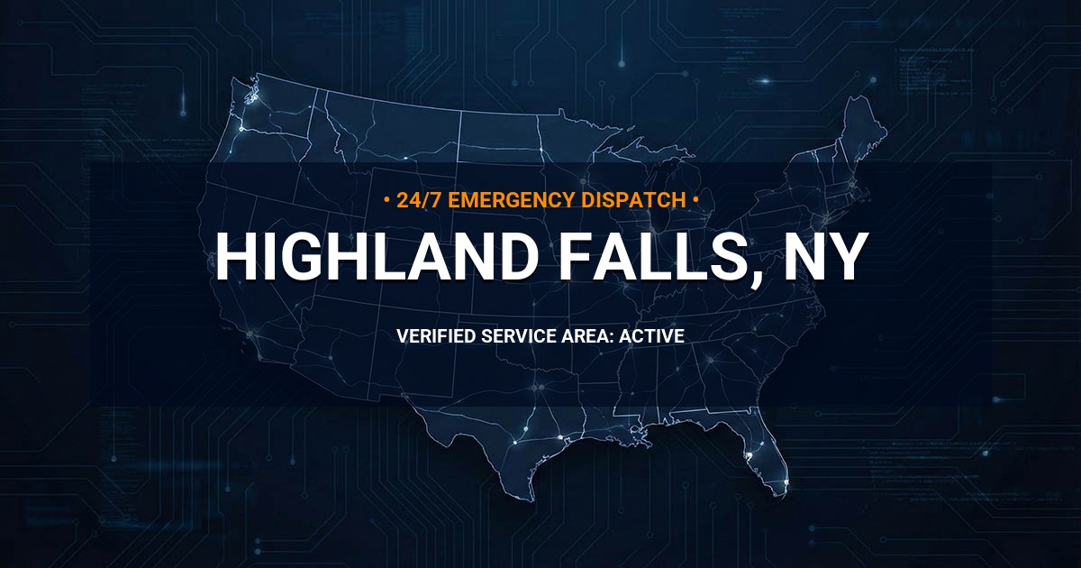 Emergency Plumbing Dispatch Map for Plumbing Services: Highland Falls, NY