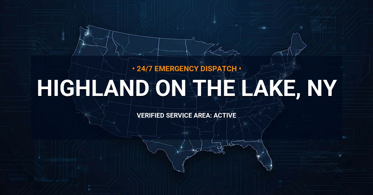 Emergency Plumbing Dispatch Map for Plumbing Services: Highland-on-the-Lake, NY