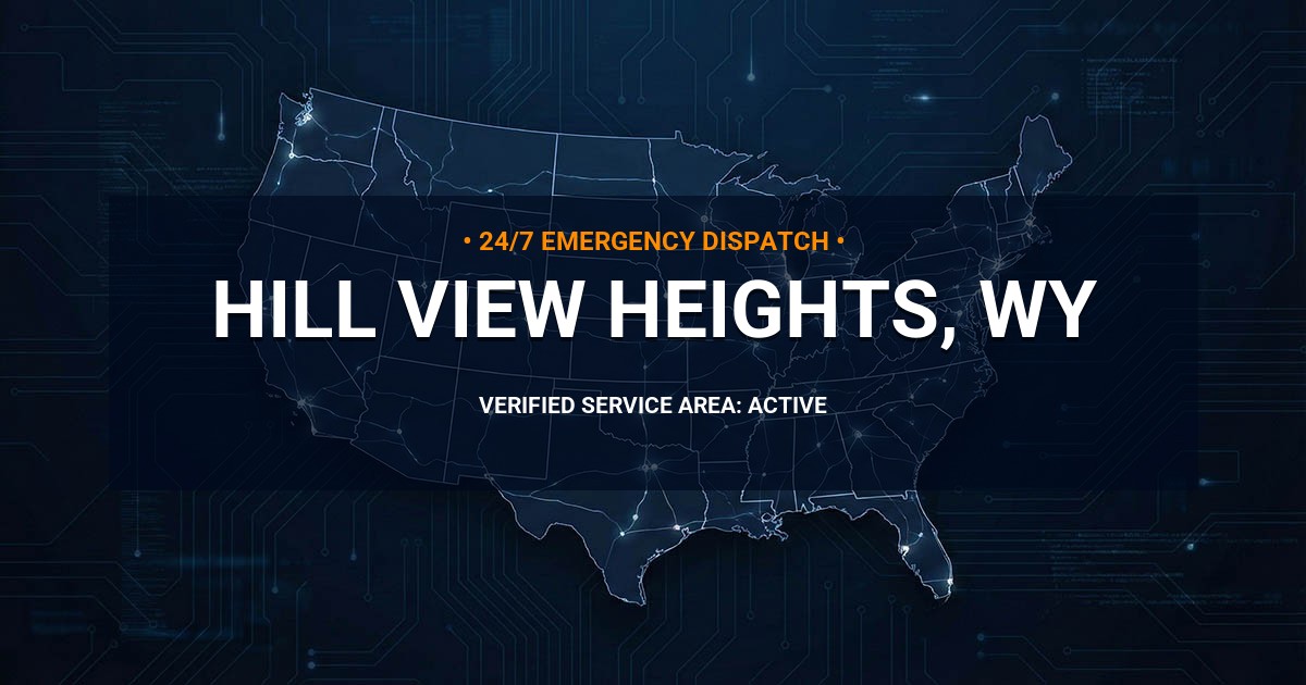 Emergency Plumbing Dispatch Map for Plumbing Services: Hill View Heights, WY