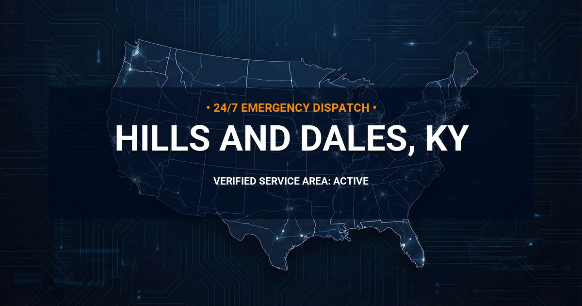 Emergency Plumbing Dispatch Map for Plumbing Services: Hills and Dales, KY