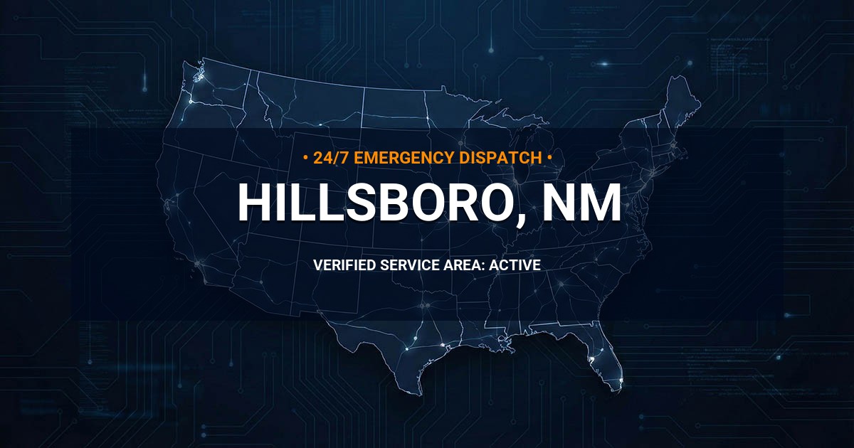 Emergency Plumbing Dispatch Map for Plumbing Services: Hillsboro, NM