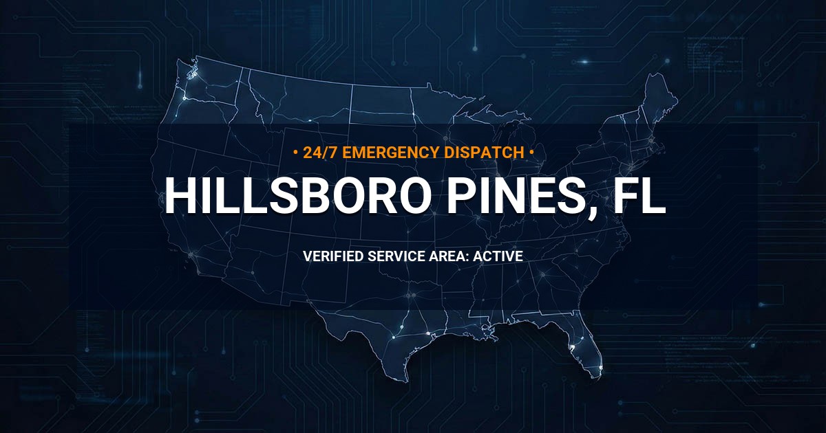 Emergency Plumbing Dispatch Map for Plumbing Services: Hillsboro Pines, FL