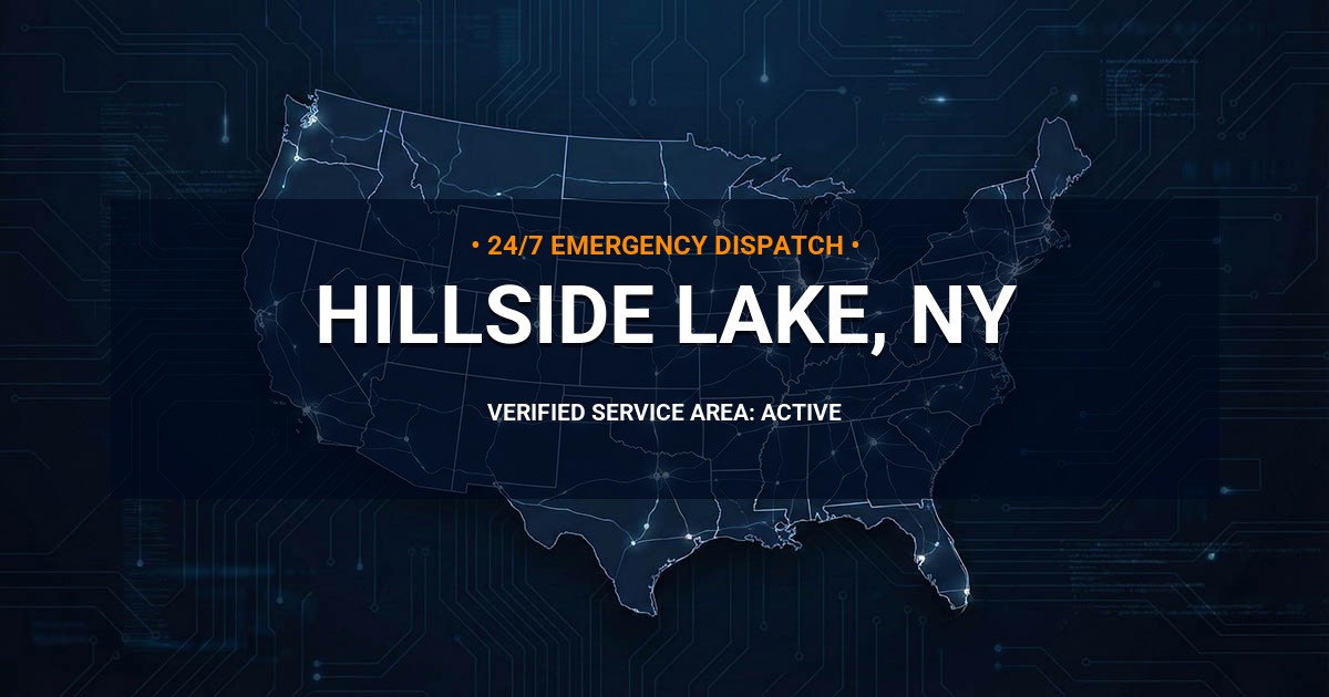 Emergency Plumbing Dispatch Map for Plumbing Services: Hillside Lake, NY