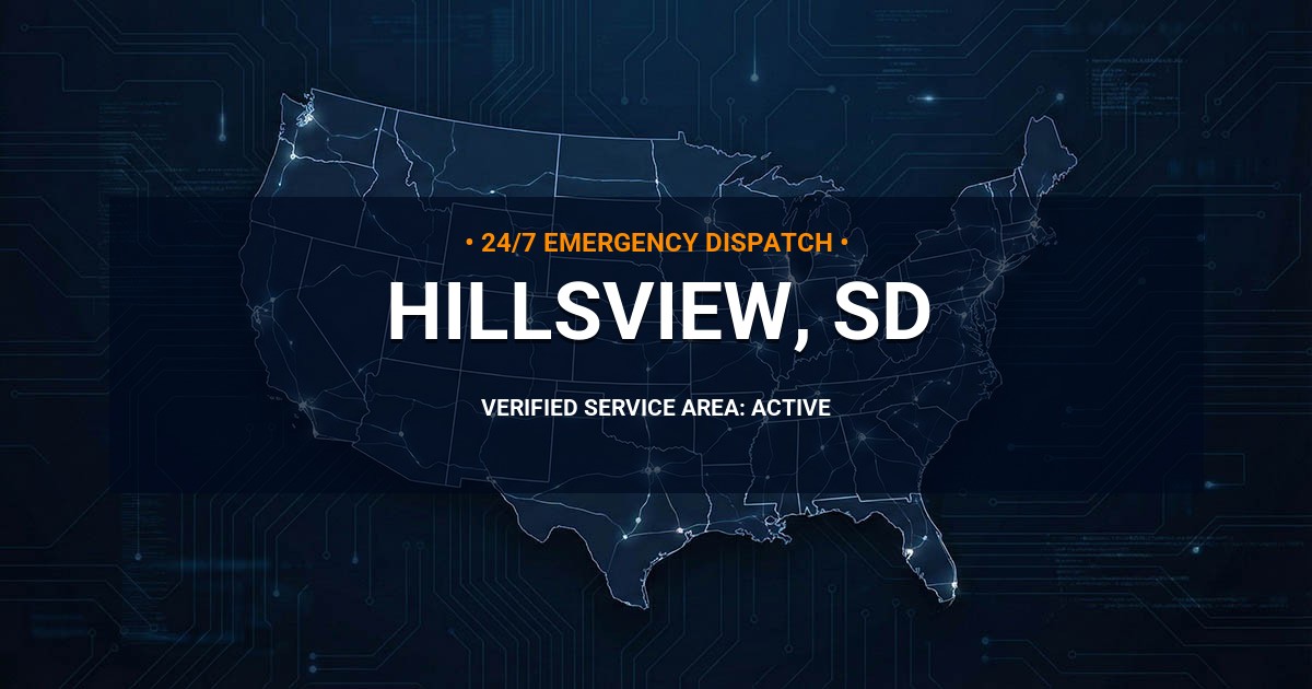 Emergency Plumbing Dispatch Map for Plumbing Services: Hillsview, SD