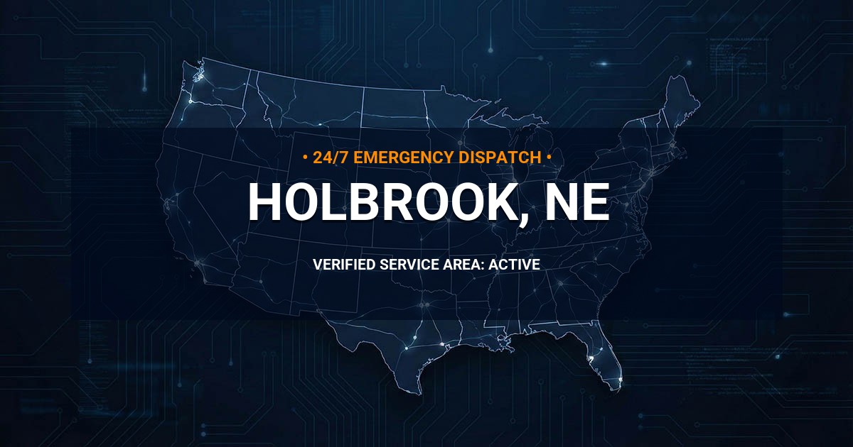 Emergency Plumbing Dispatch Map for Plumbing Services: Holbrook, NE