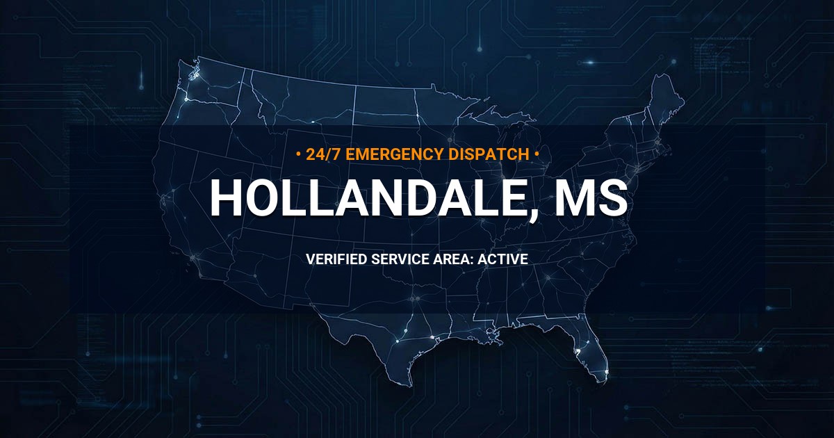 Emergency Plumbing Dispatch Map for Plumbing Services: Hollandale, MS