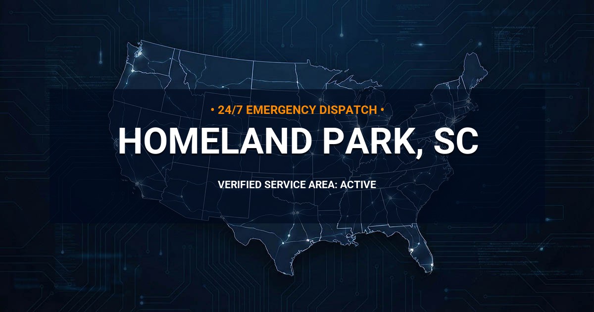 Emergency Plumbing Dispatch Map for Plumbing Services: Homeland Park, SC