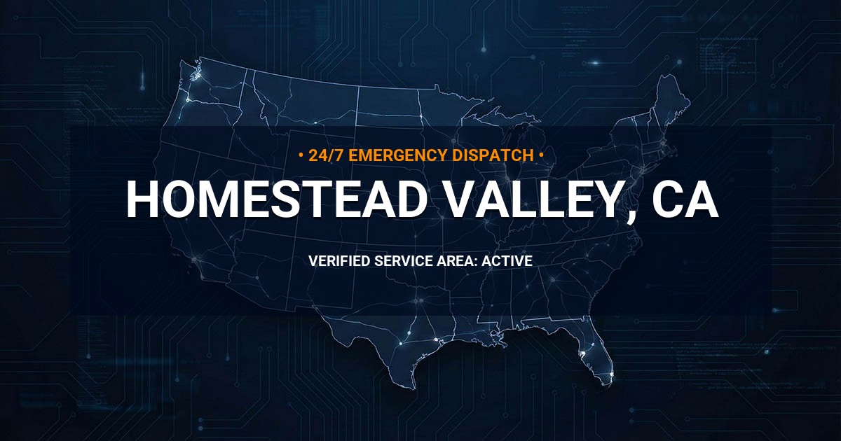 Emergency Plumbing Dispatch Map for Plumbing Services: Homestead Valley, CA