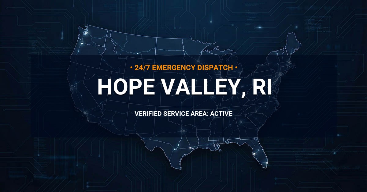 Emergency Plumbing Dispatch Map for Plumbing Services: Hope Valley, RI