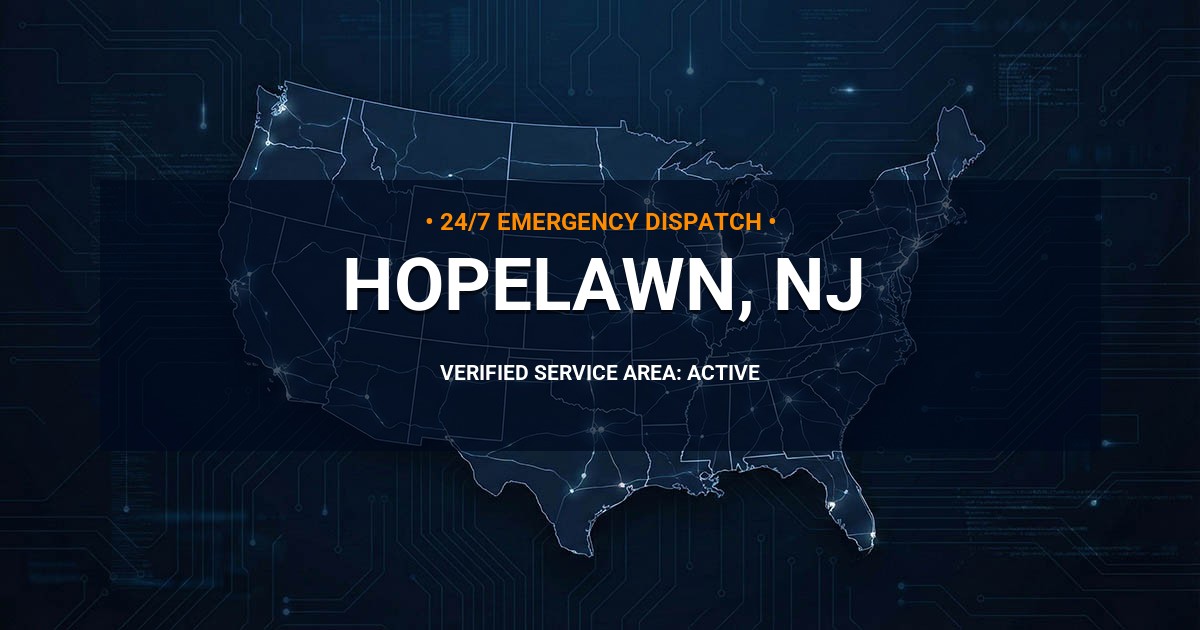 Emergency Plumbing Dispatch Map for Plumbing Services: Hopelawn, NJ