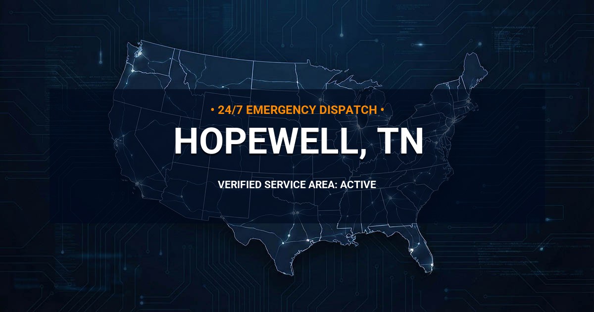 Emergency Plumbing Dispatch Map for Plumbing Services: Hopewell, TN