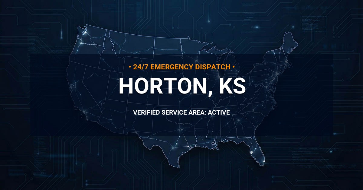 Emergency Plumbing Dispatch Map for Plumbing Services: Horton, KS