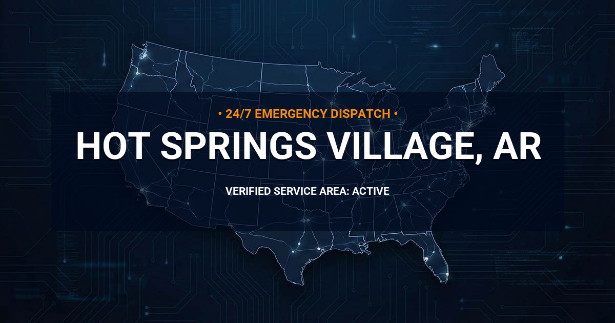 Emergency Plumbing Dispatch Map for Plumbing Services: Hot Springs Village, AR