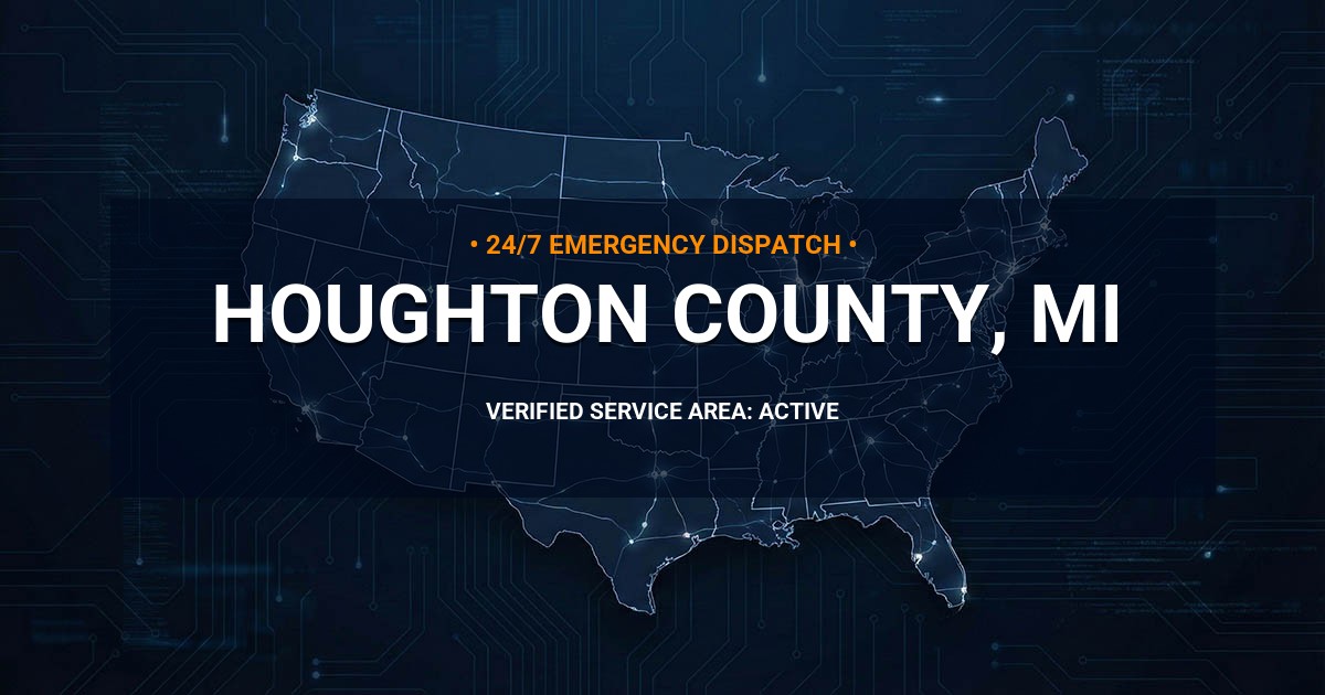 Emergency Plumbing Dispatch Map for Houghton County Plumbing Logistics