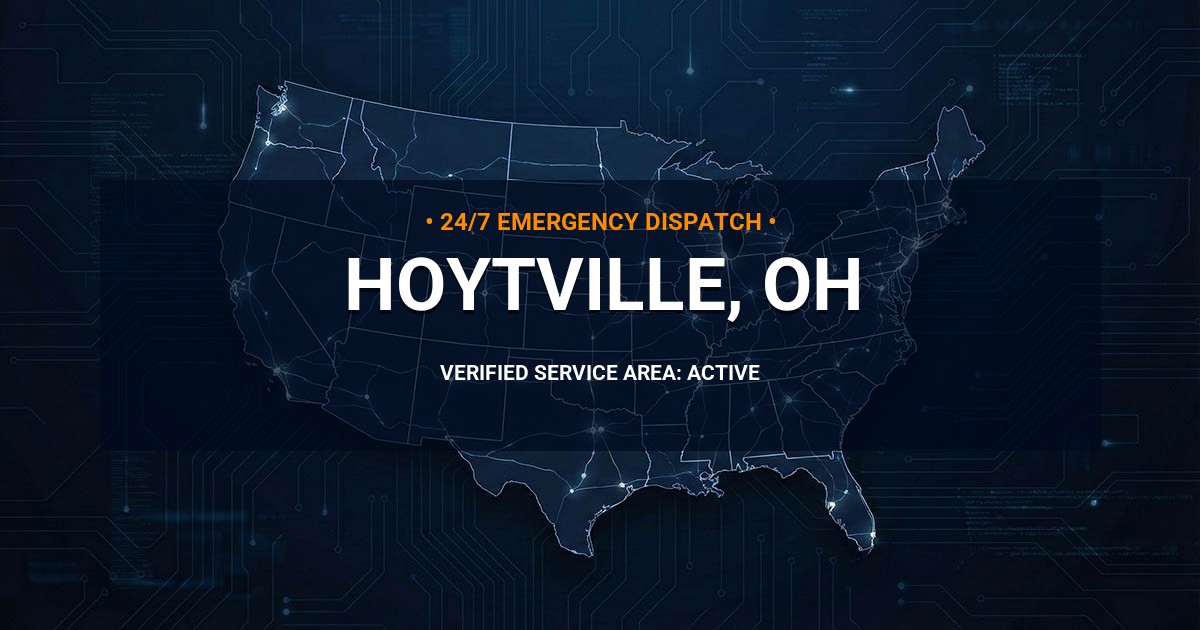 Emergency Plumbing Dispatch Map for Plumbing Services: Hoytville, OH