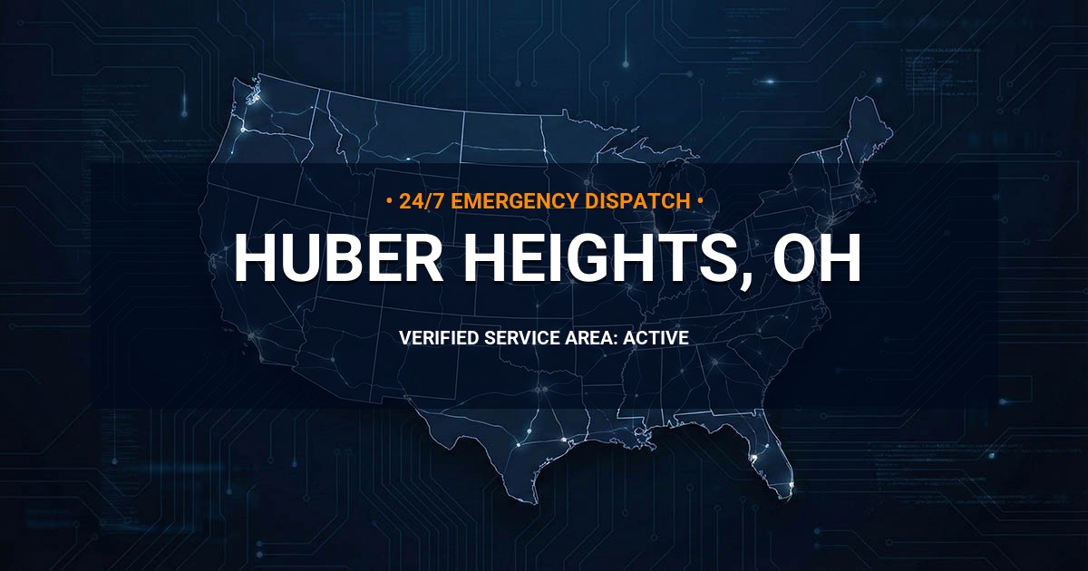 Emergency Plumbing Dispatch Map for Plumbing Services: Huber Heights, OH
