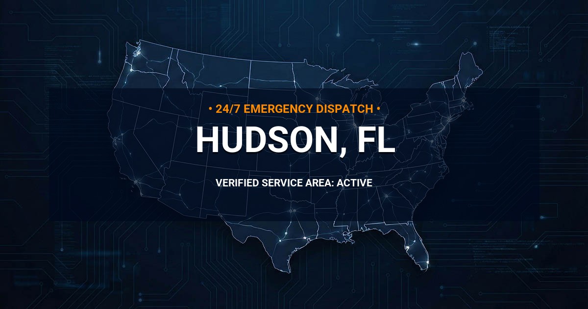 Emergency Plumbing Dispatch Map for Plumbing Services: Hudson, FL