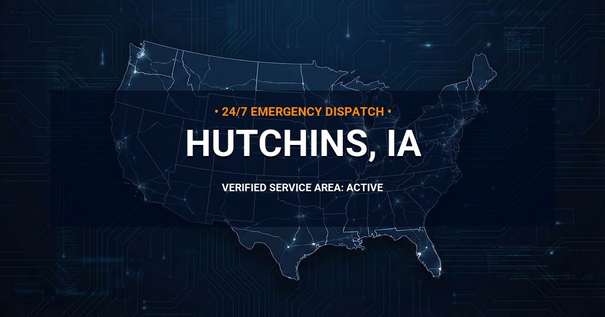 Emergency Plumbing Dispatch Map for Plumbing Services: Hutchins, IA