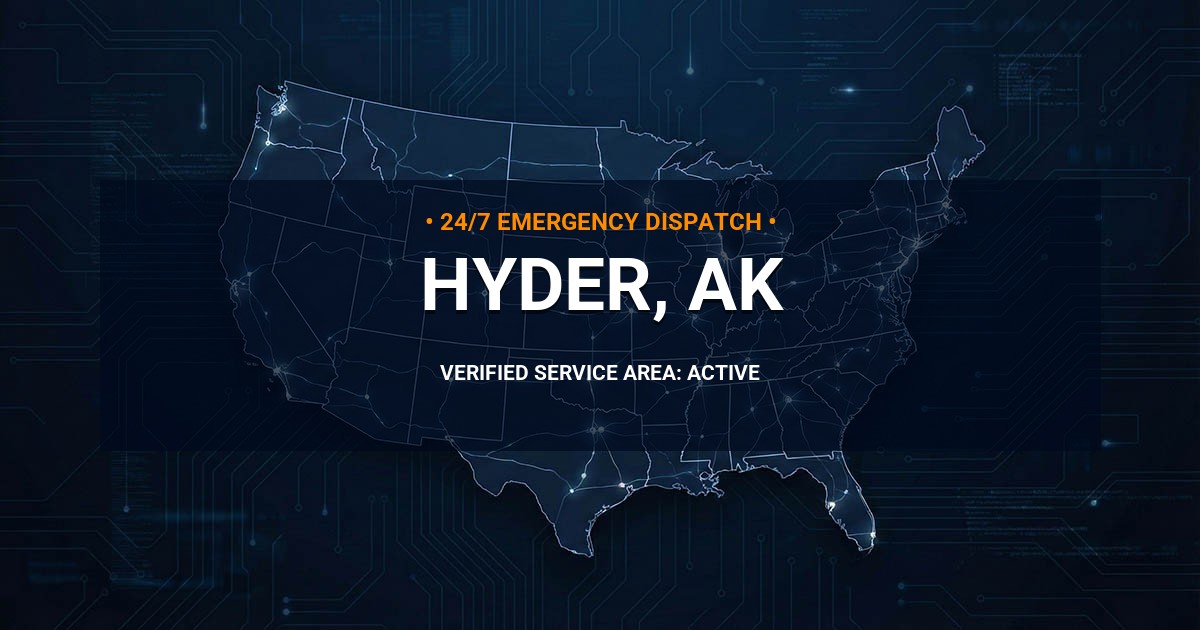 Emergency Plumbing Dispatch Map for Plumbing Services: Hyder, AK