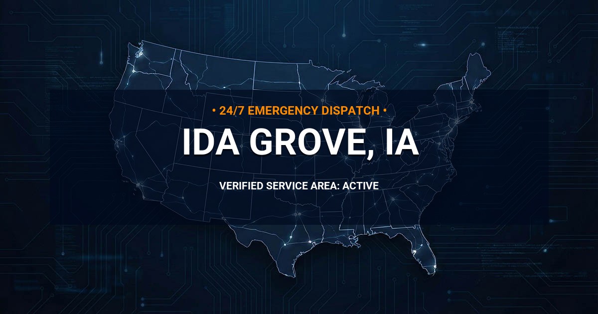 Emergency Plumbing Dispatch Map for Plumbing Services: Ida Grove, IA