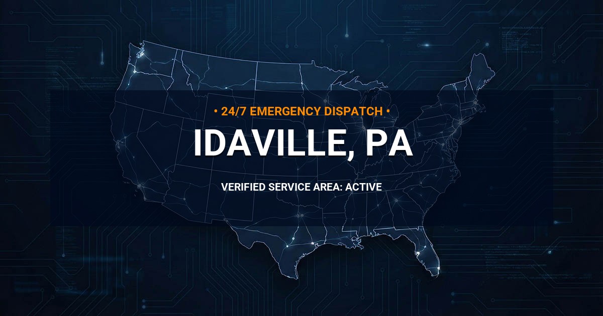 Emergency Plumbing Dispatch Map for Plumbing Services: Idaville, PA