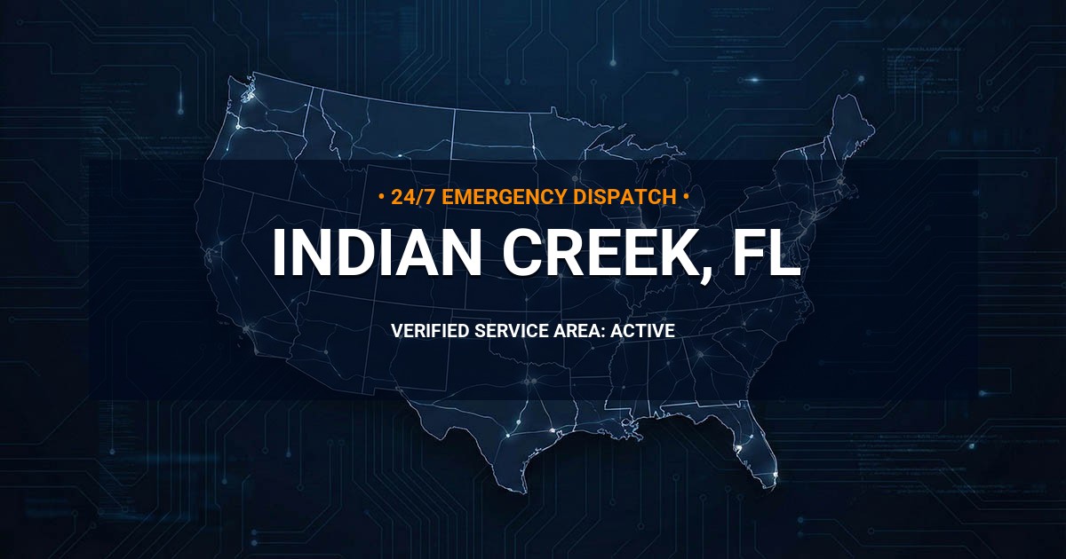 Emergency Plumbing Dispatch Map for Plumbing Services: Indian Creek, FL