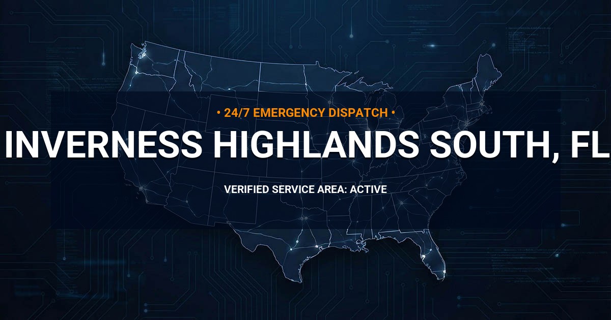 Emergency Plumbing Dispatch Map for Plumbing Services: Inverness Highlands South, FL