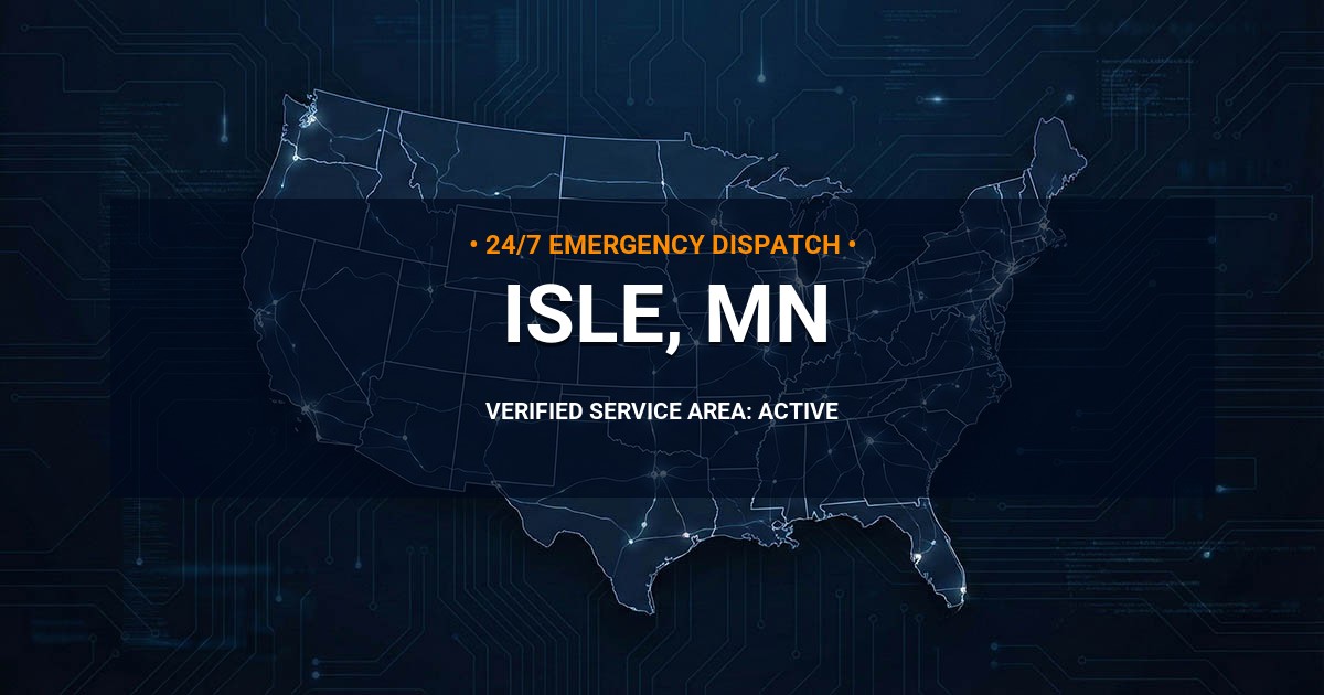 Emergency Plumbing Dispatch Map for Plumbing Services: Isle, MN