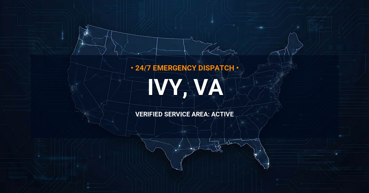 Emergency Plumbing Dispatch Map for Plumbing Services: Ivy, VA