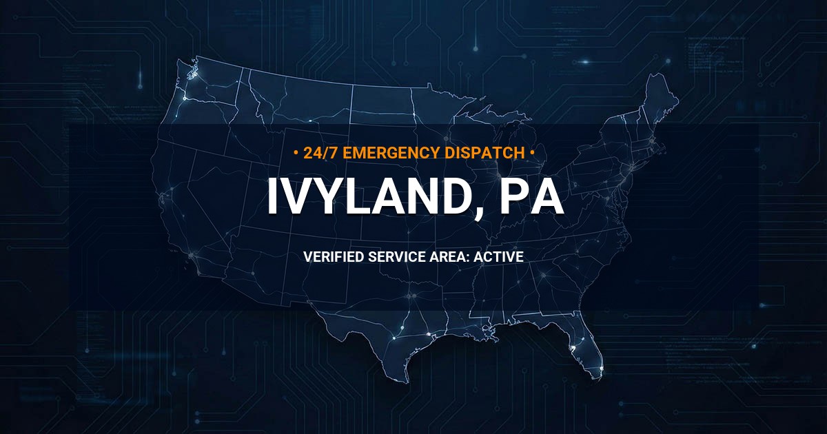 Emergency Plumbing Dispatch Map for Plumbing Services: Ivyland, PA