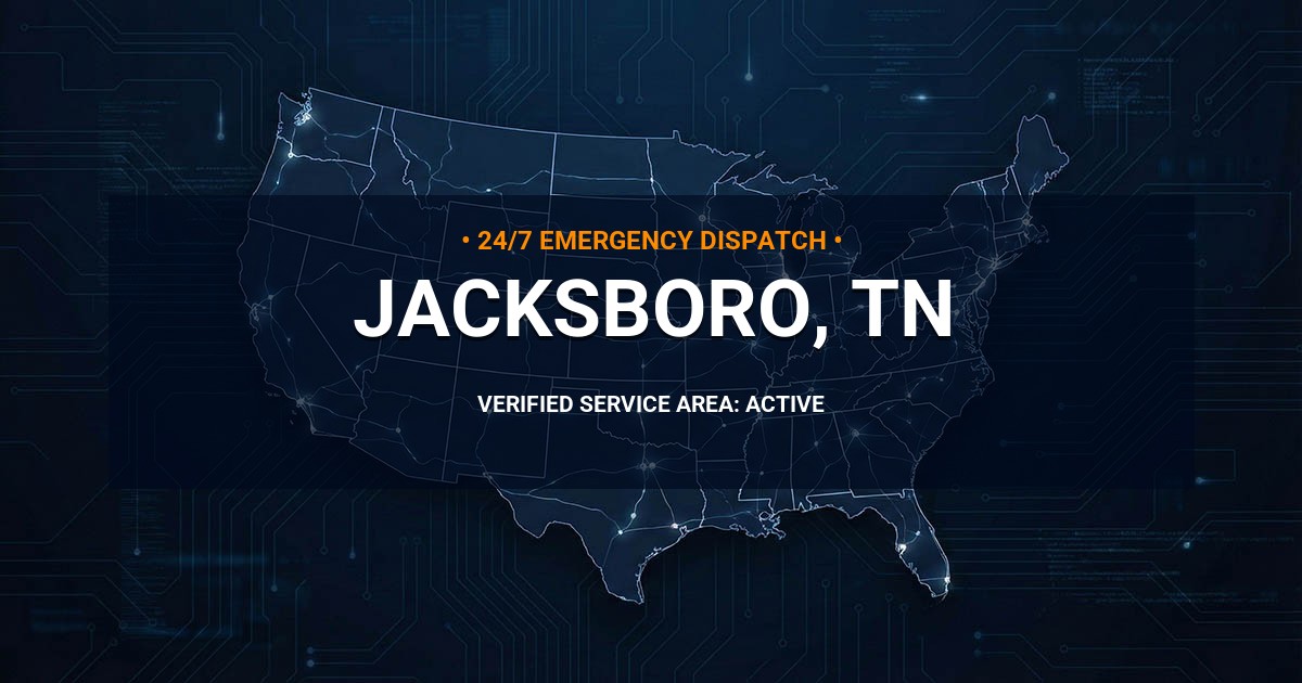 Emergency Plumbing Dispatch Map for Plumbing Services: Jacksboro, TN