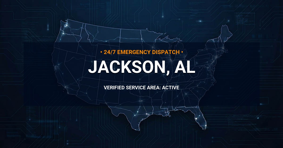 Emergency Plumbing Dispatch Map for Plumbing Services: Jackson, AL