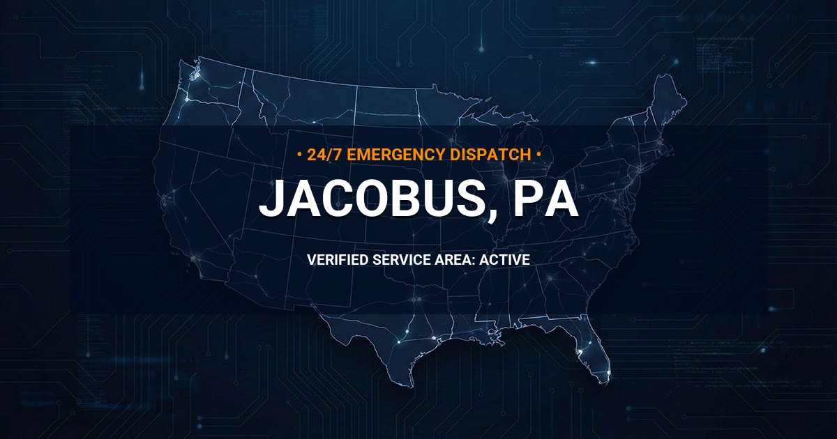 Emergency Plumbing Dispatch Map for Plumbing Services: Jacobus, PA