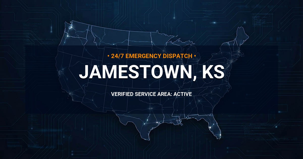 Emergency Plumbing Dispatch Map for Plumbing Services: Jamestown, KS
