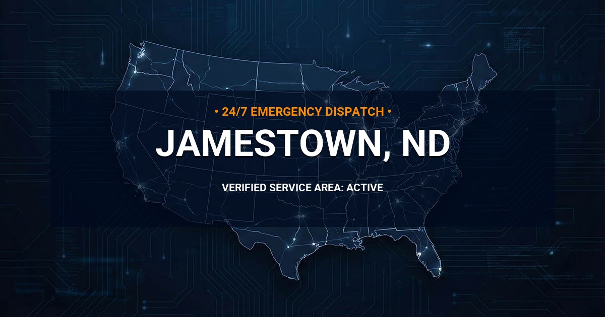 Emergency Plumbing Dispatch Map for Plumbing Services: Jamestown, ND