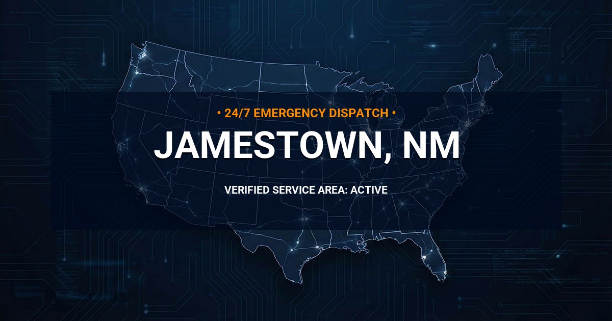 Emergency Plumbing Dispatch Map for Plumbing Services: Jamestown, NM
