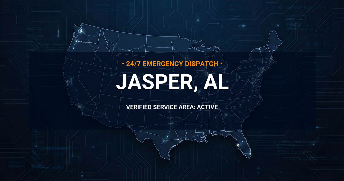 Emergency Plumbing Dispatch Map for Plumbing Services: Jasper, AL