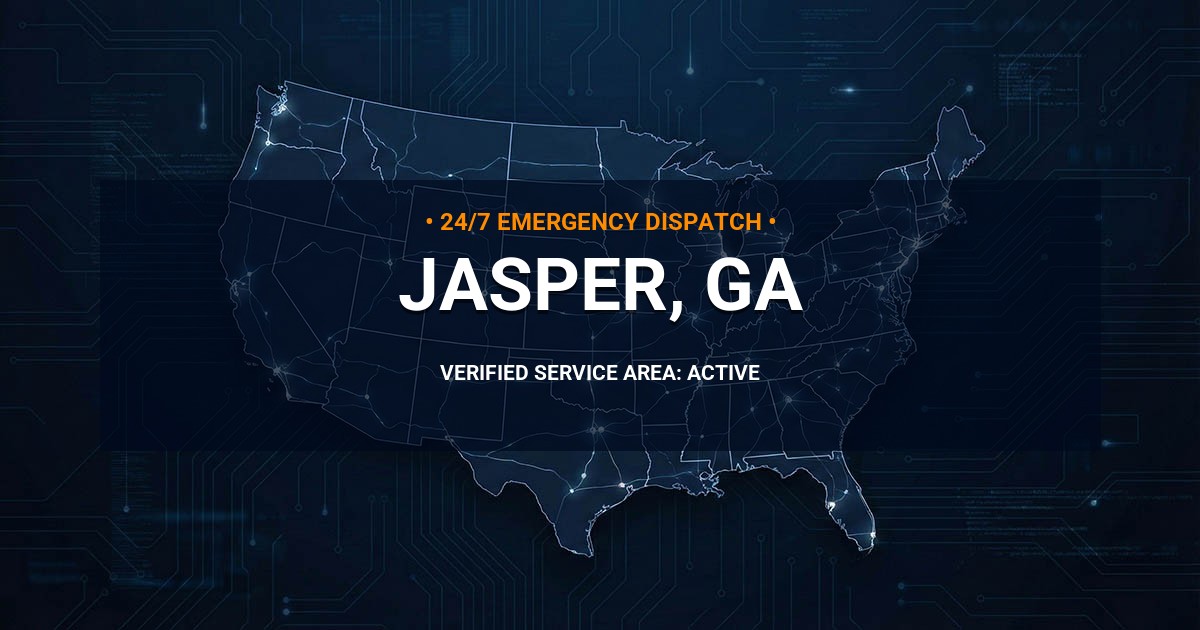 Emergency Plumbing Dispatch Map for Plumbing Services: Jasper, GA