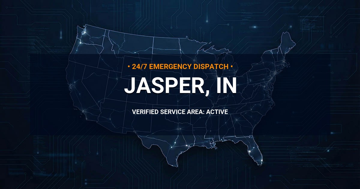 Emergency Plumbing Dispatch Map for Plumbing Services: Jasper, IN