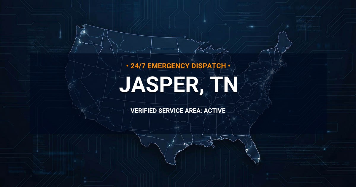 Emergency Plumbing Dispatch Map for Plumbing Services: Jasper, TN