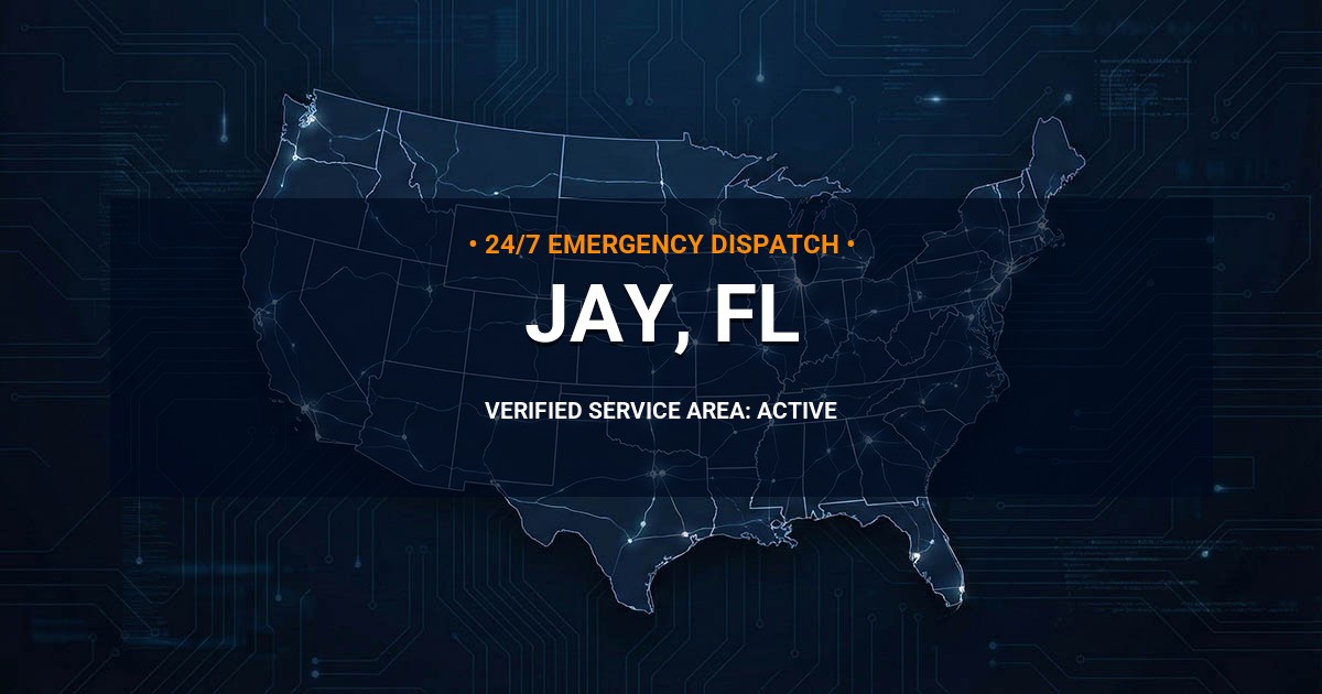 Emergency Plumbing Dispatch Map for Plumbing Services: Jay, FL